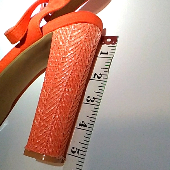 Orange Ankle Strap Platform High Heels Sizes 7.5, 8, 8.5 - Picture 3 of 3